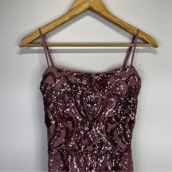 B. Darlin Pattern Sequin Tie Back Bodycon dress pink - 17/18 - Picture 4 of 11